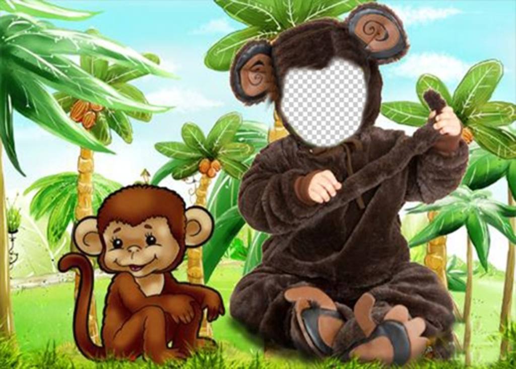 Monkey costume per i bambini che si può mettere una foto ..
