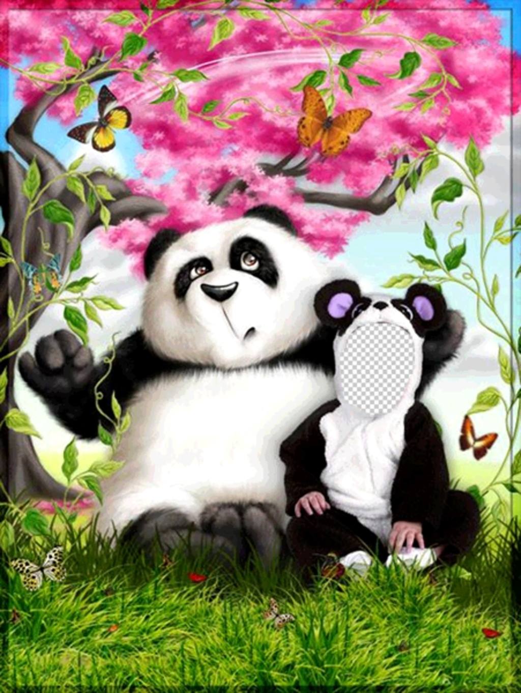 costume Panda che è possibile modificare online e gratis Fotomontaggio ..