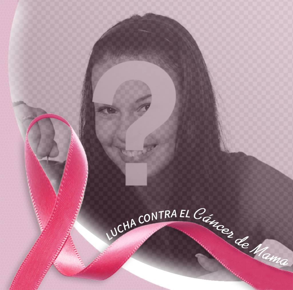Effetto foto per la vostra immagine del profilo di una cornice rosa e il nastro contro il cancro al seno. ..
