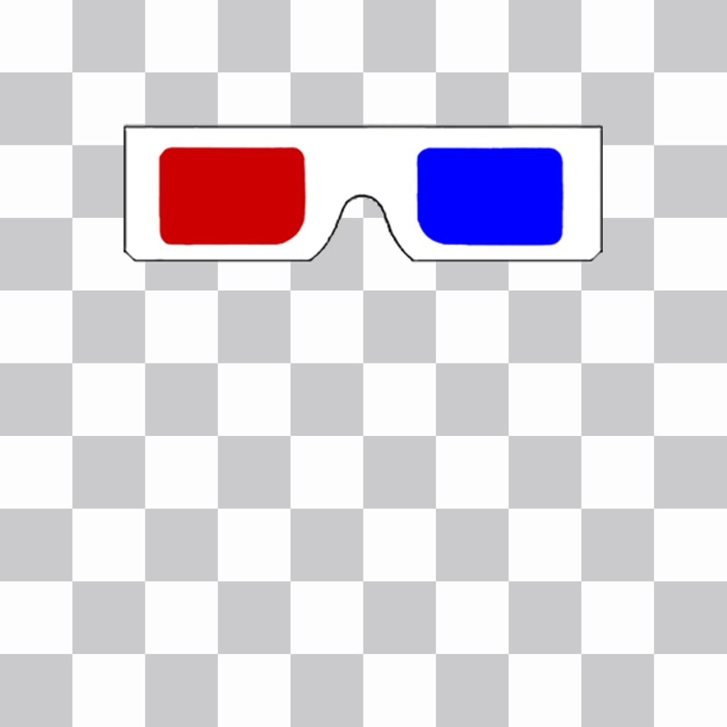 Sticker de gafas retrò 3D rojo y azul para tus foto. ..