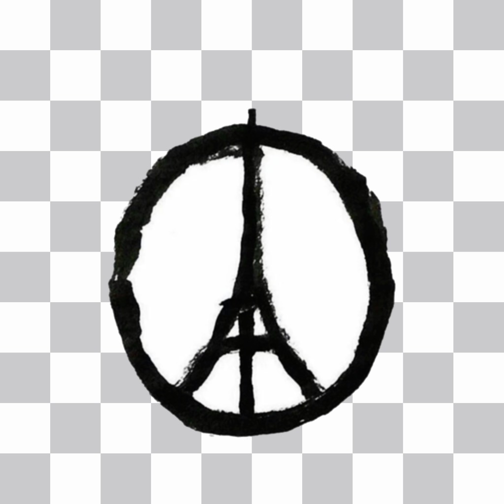 Disegno simbolo di pace con la Torre Eiffel, nel centro di sostenere mettendo Francia tua immagine del..