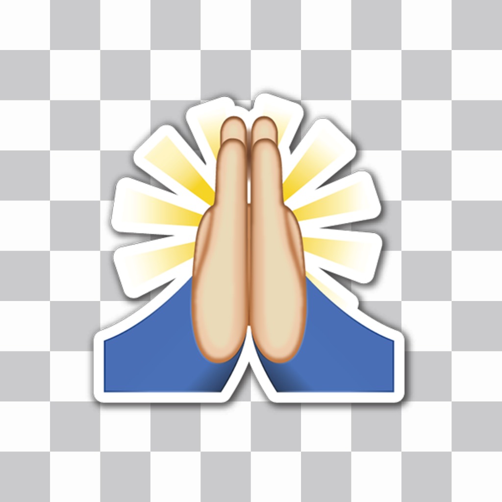 Sticker del Emoji con le mani insieme a pregare. ..