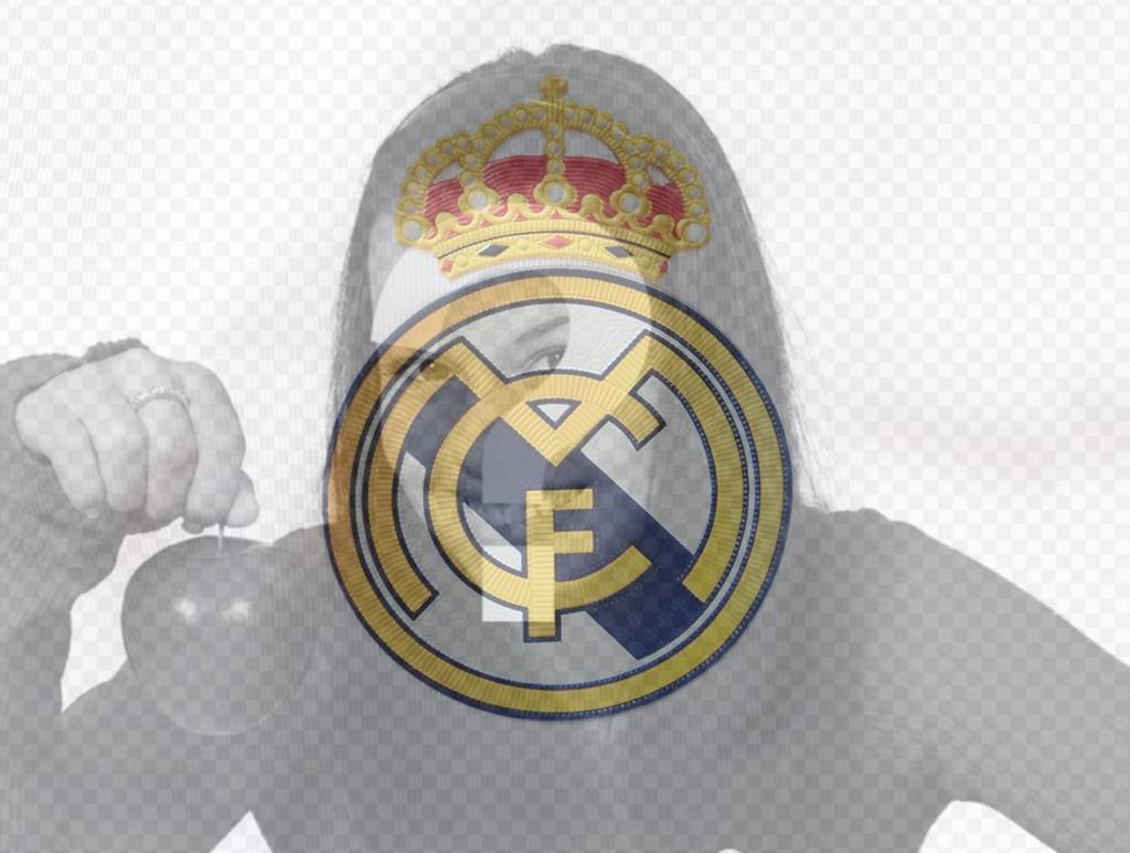 Foto effetto di mettere lo scudo Real Madrid per la tua foto ..