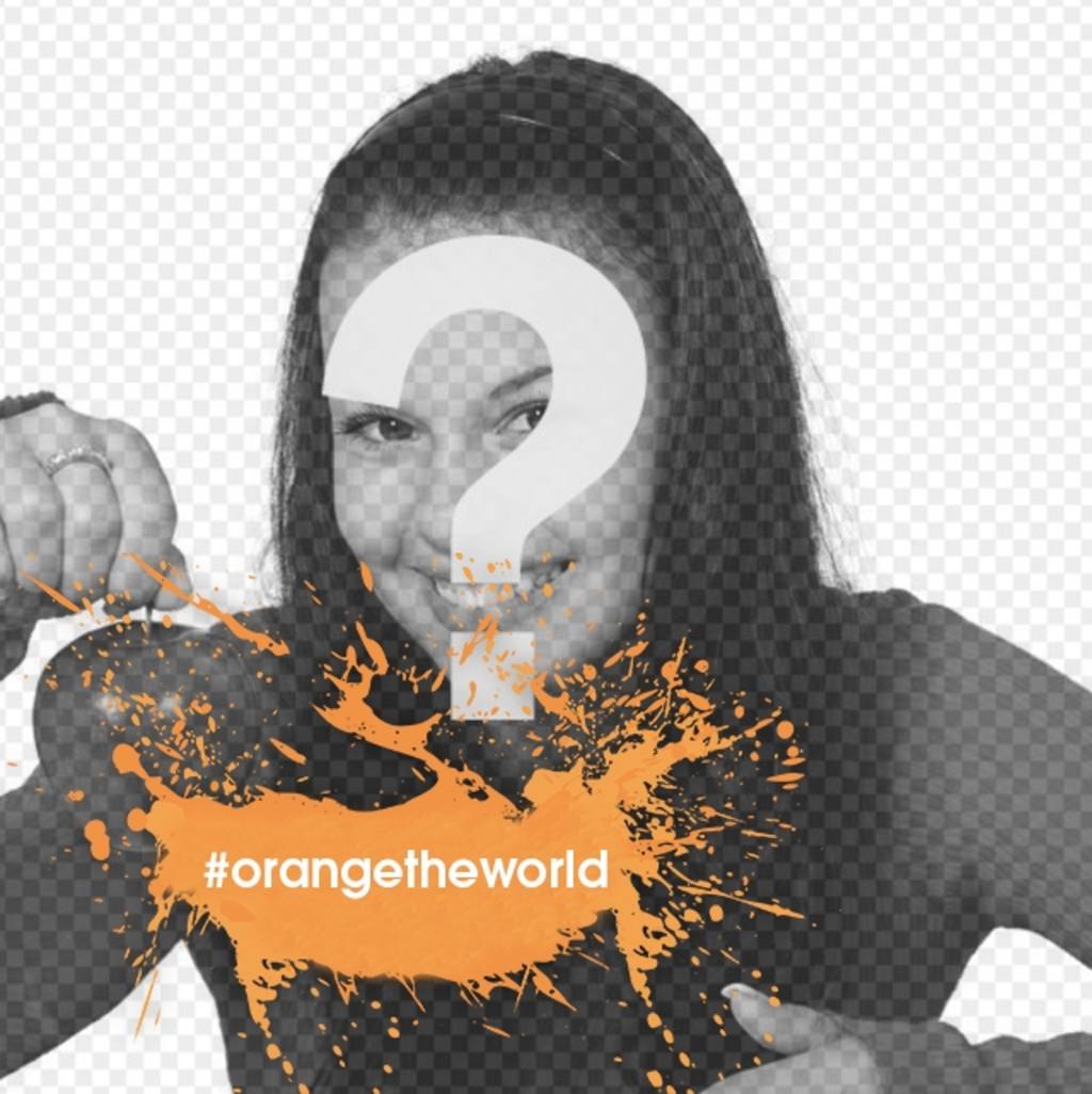 Effetto Foto di contrassegno arancione per fermare la violenza contro le donne ..
