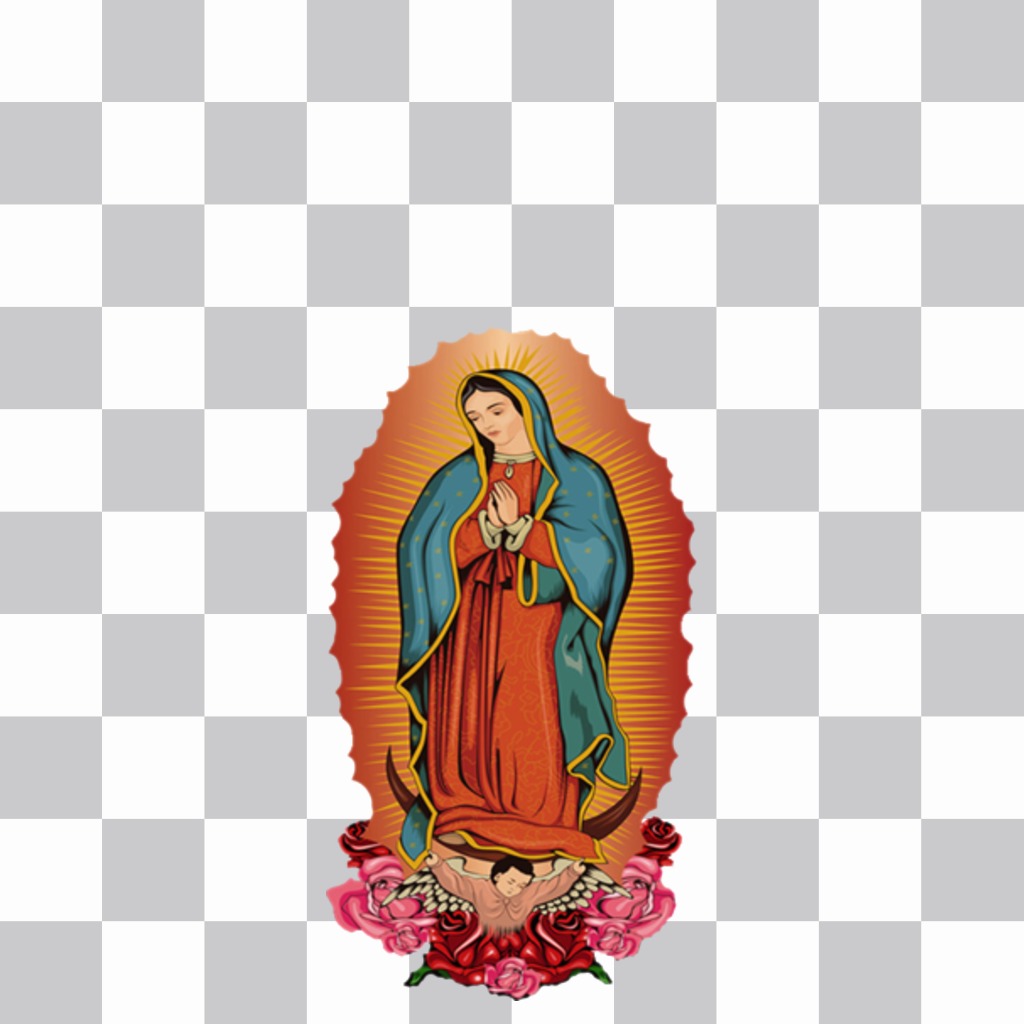 Adesivo della Vergine di Guadalupe a mettere su le tue foto ..