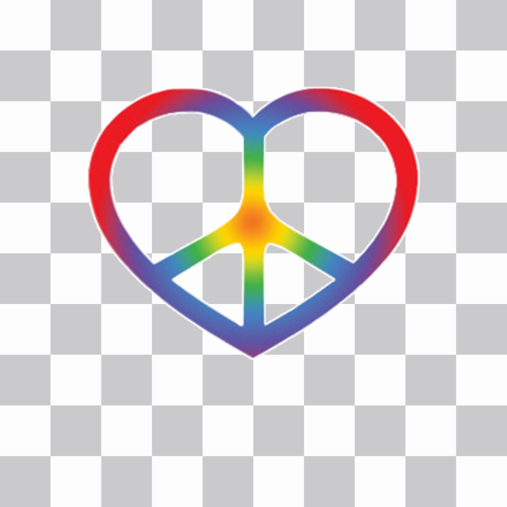 Sticker di simbolo di pace e un cuore per la tua foto ..