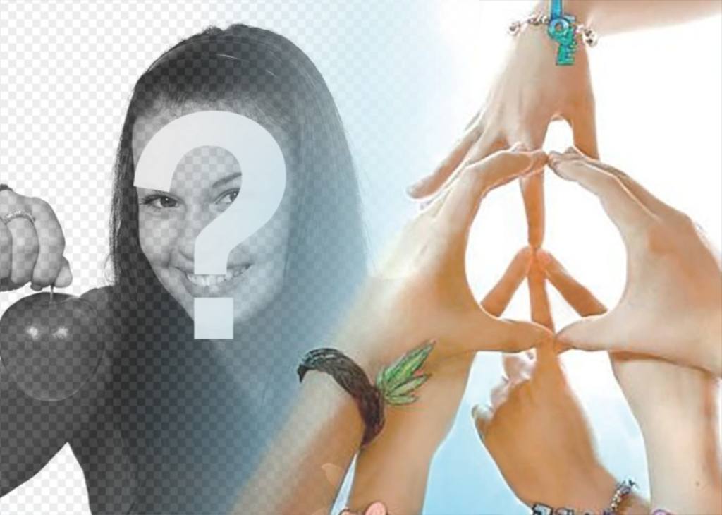 Effetto Foto con le mani rendendo il simbolo di pace ..