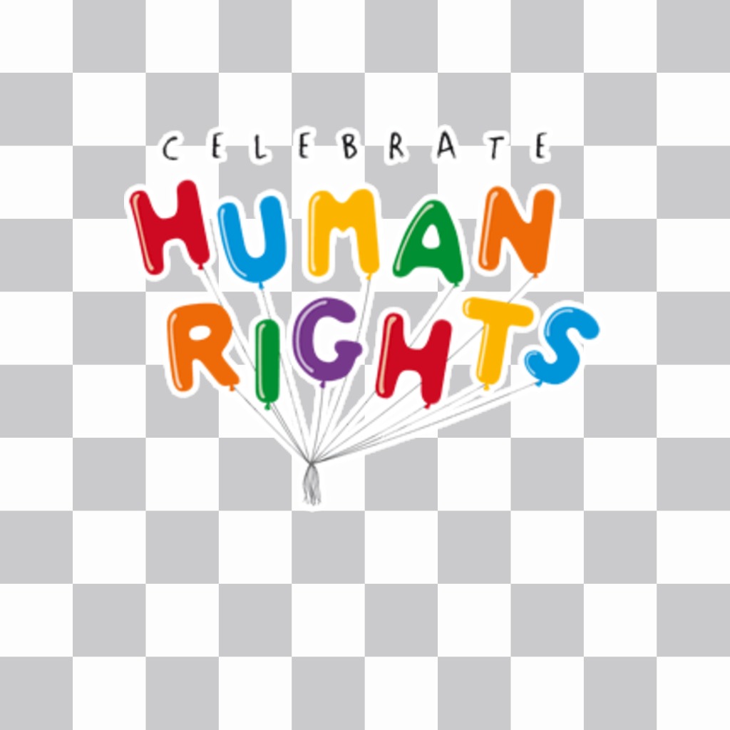 Sticker con palloni di diritti umani per la tua foto ..