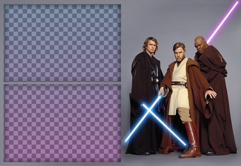 Effetto Foto di tre personaggi di Star Wars per due foto ..