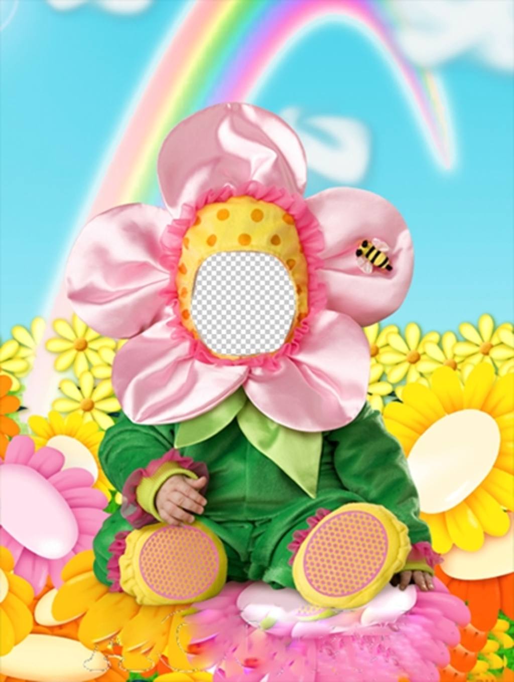 Fotomontaggio di mettere la vostra faccia in un costume con un fiore fiore ..