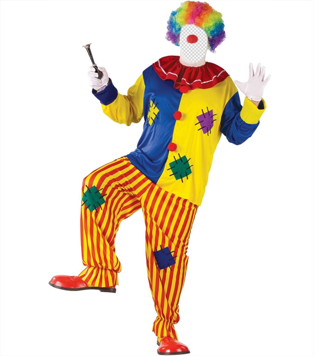 Fotomontaggio di caricare la tua foto e vestito come un clown colorato ..