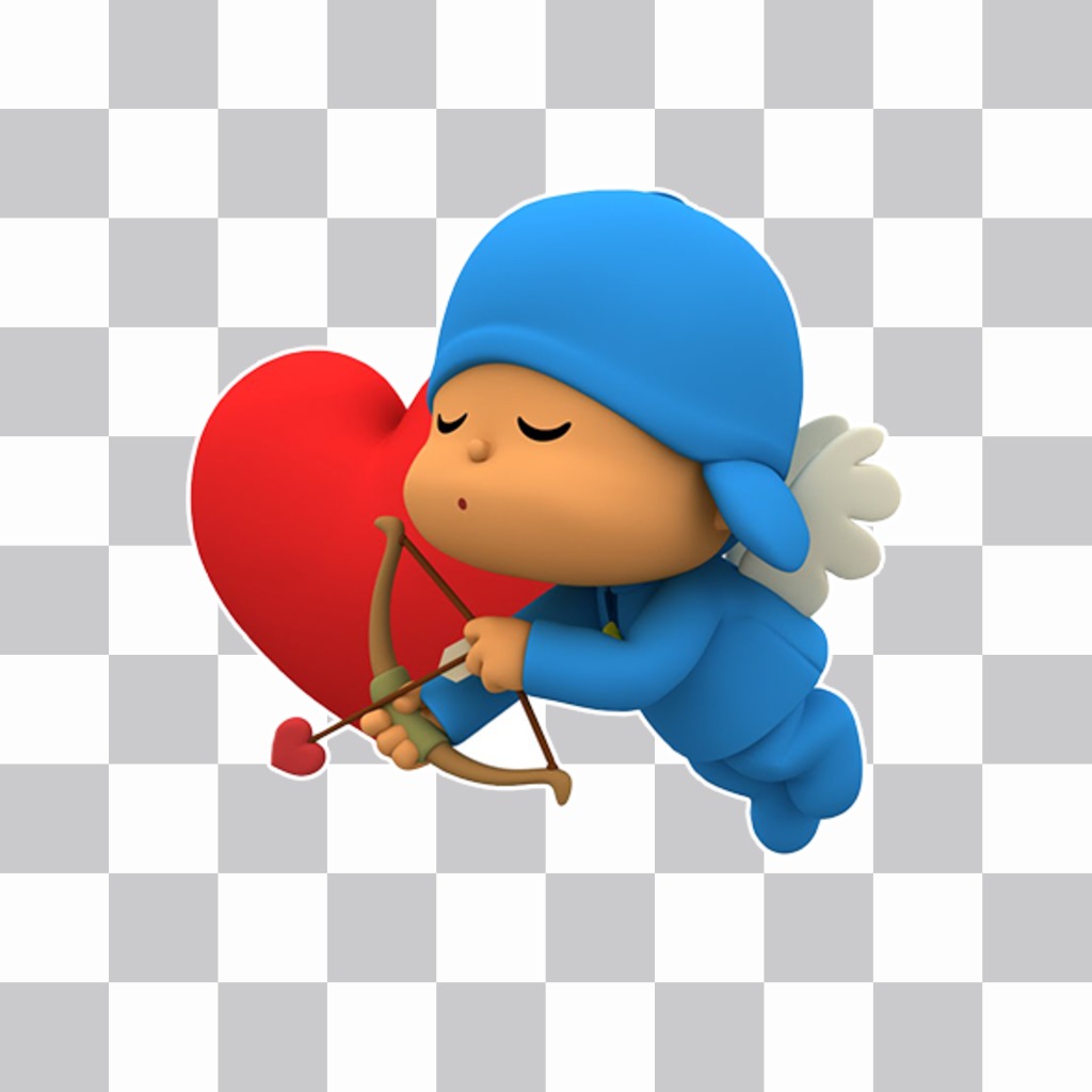 Mettere Cupido Pocoyo sulle tue foto con questo adesivo ..