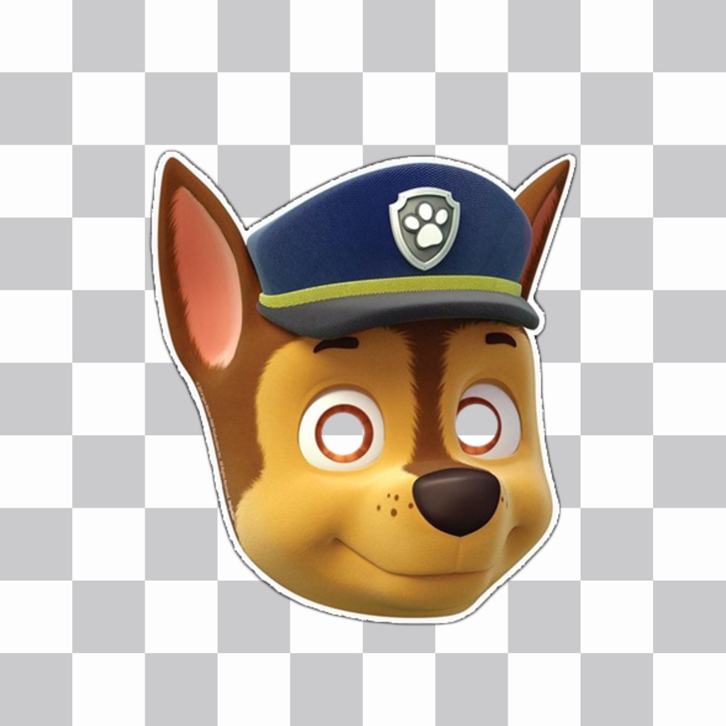 Maschera di Chase da Paw Patrol per le tue foto ..