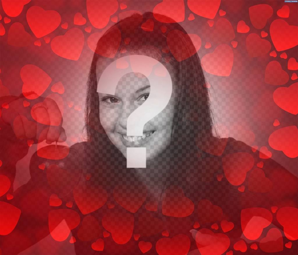 Filtro con molti cuori rossi per aggiungere alle foto ..