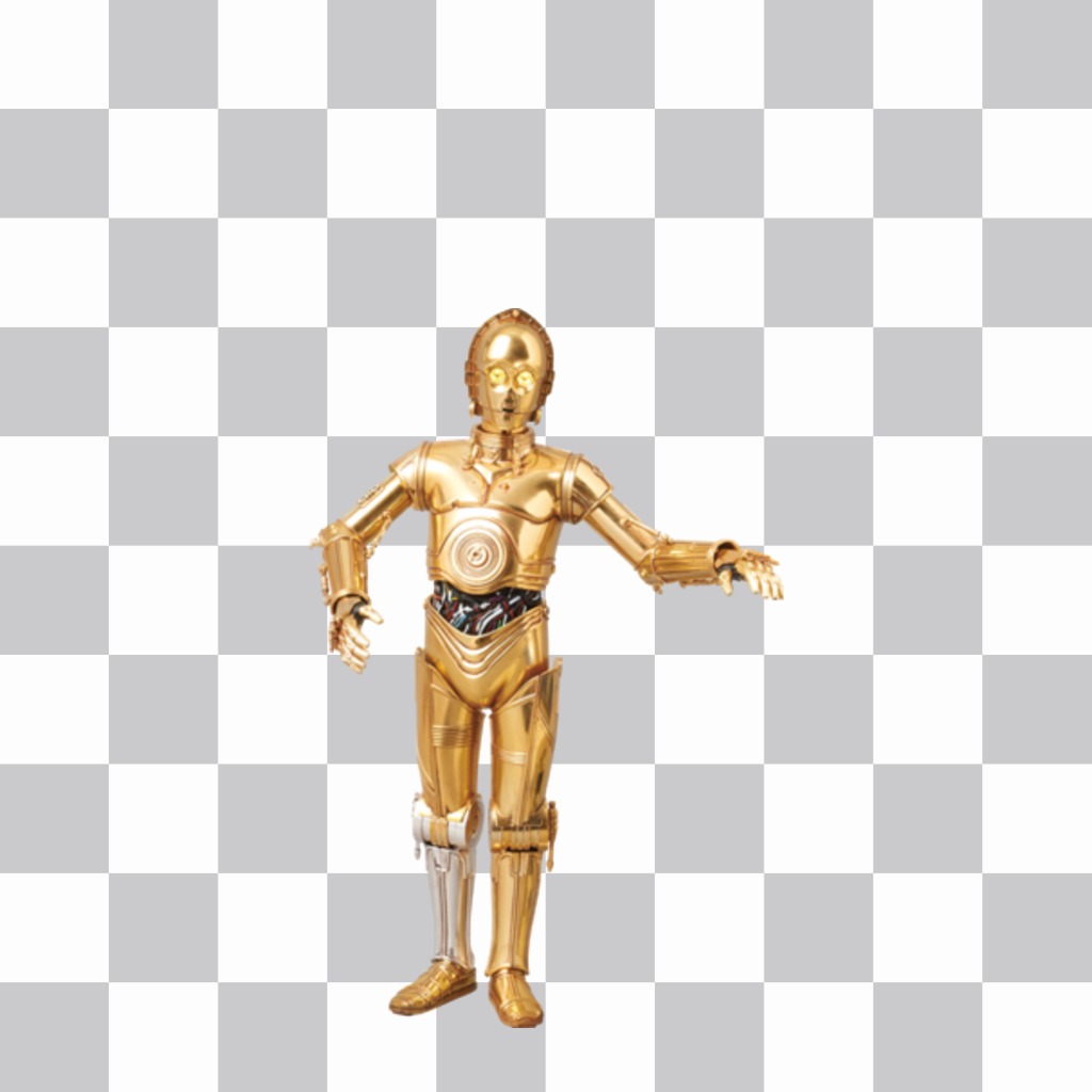 Carattere C-3PO di Star Wars da aggiungere alle tue foto ..