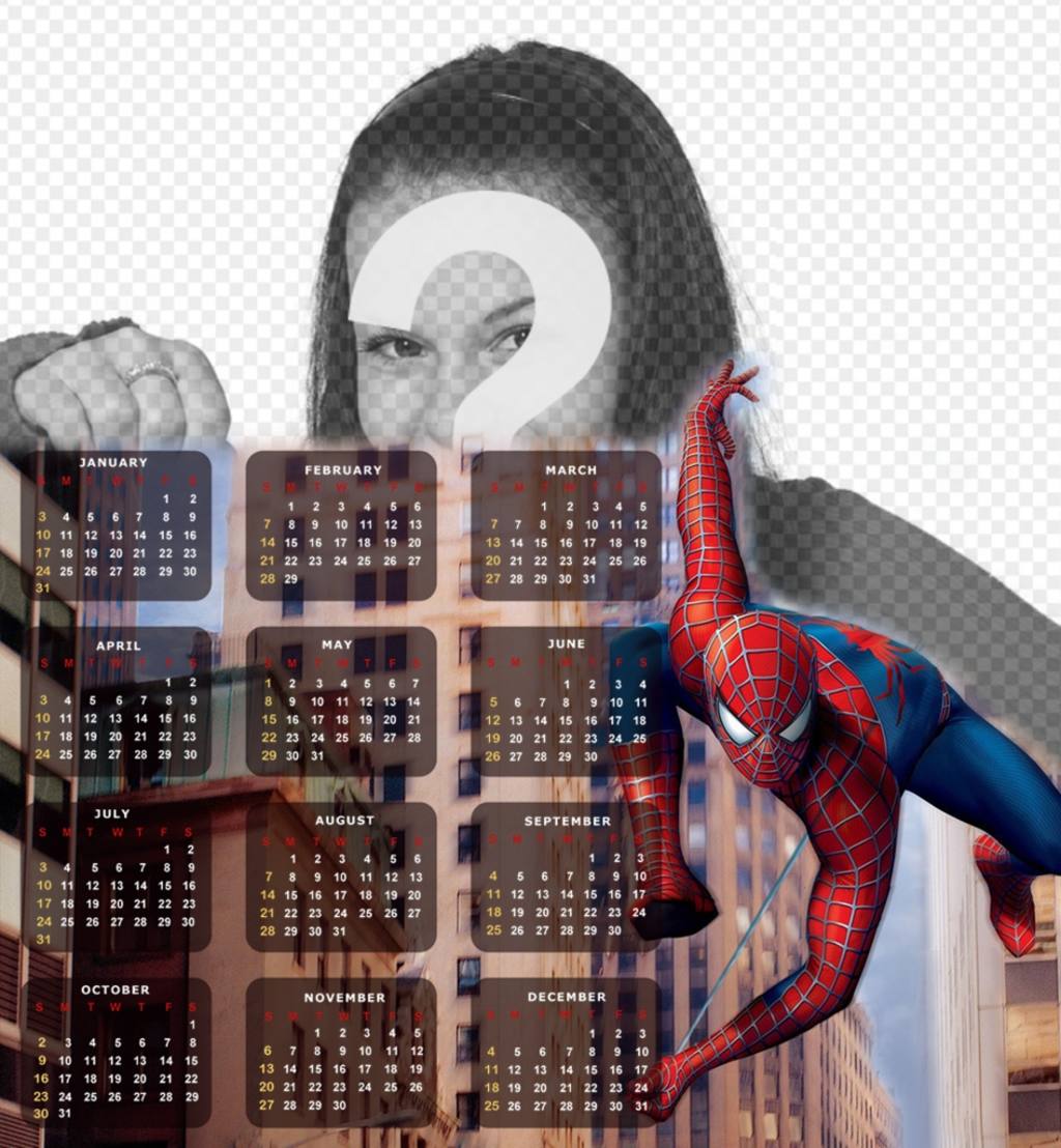 Spider-Man sul tuo calendario 2016 inglese per modificare ..