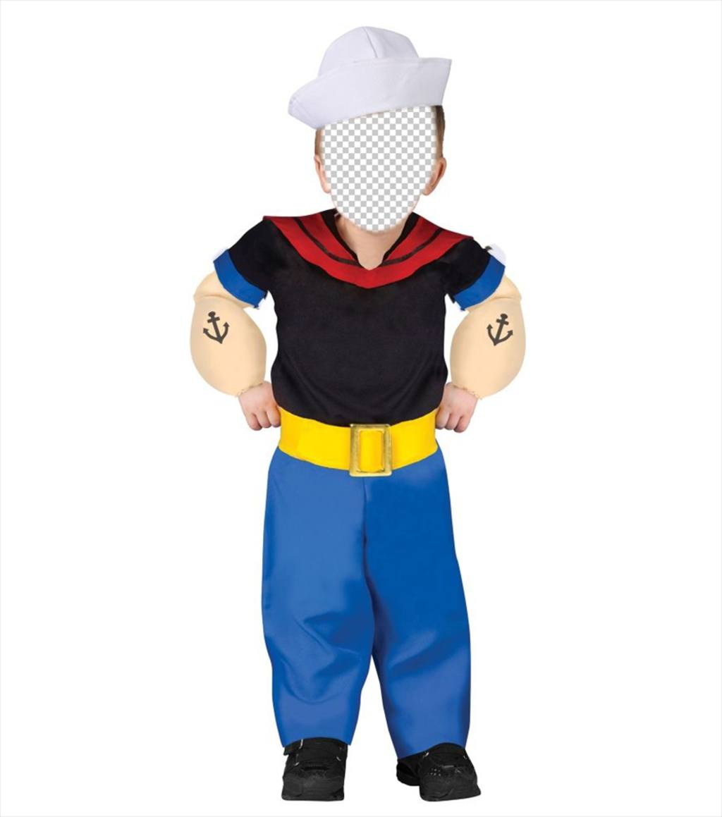 Montaggio di un travestimento in linea di Popeye the Sailor Man per i bambini ..