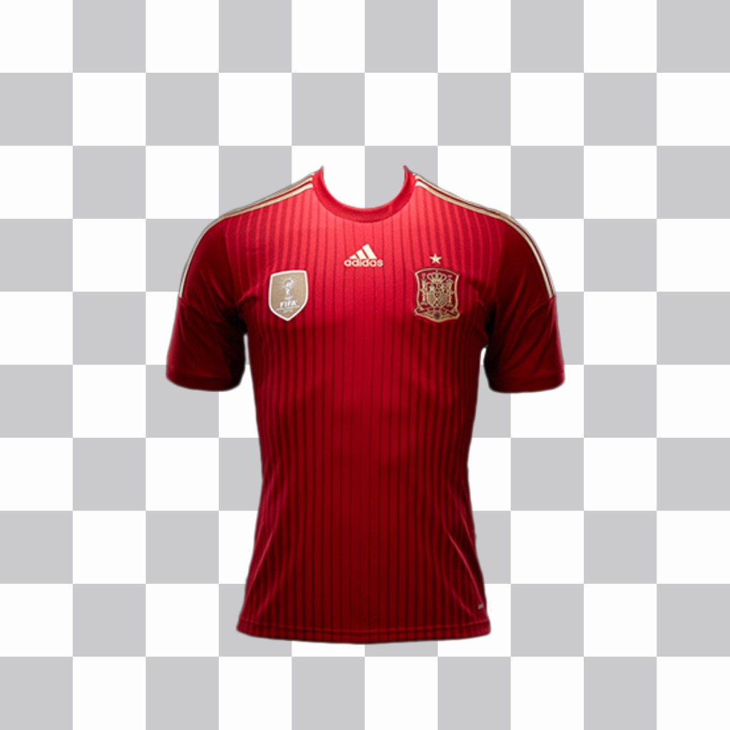 Effetto foto con la maglia della selezione Spagna per le foto ..