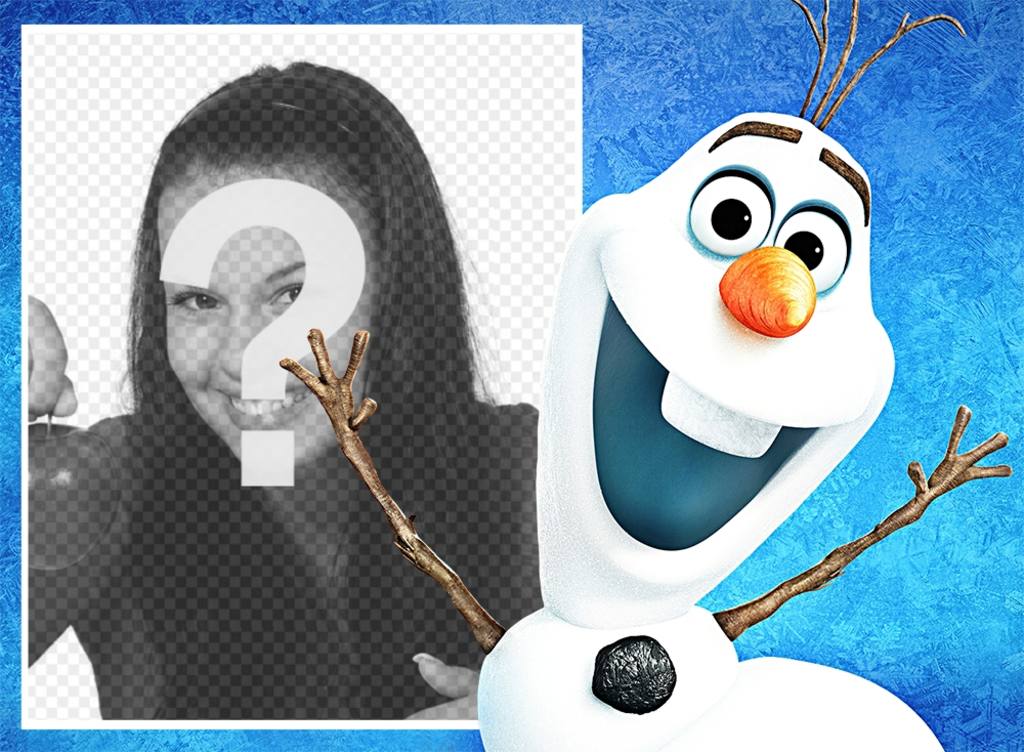 Foto effetto alla foto con Olaf dal film danimazione congelata ..