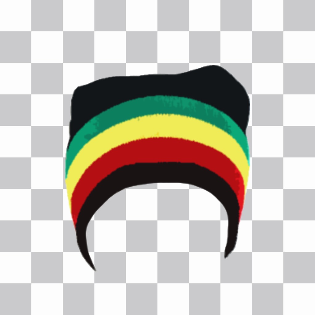 Incolla questo adesivo sulla foto di un berretto con i colori del reggae ..