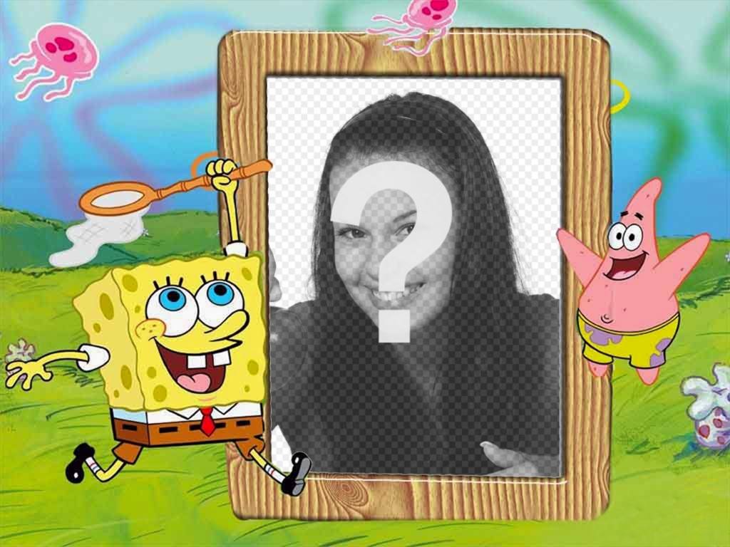 Carica le tue foto per questa cornice personalizzabile con SpongeBob e Patrick ..