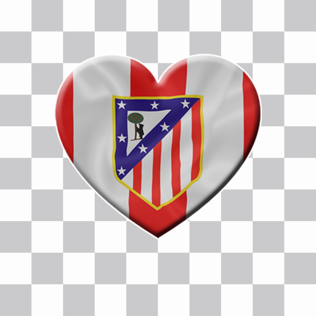 Cuore con la bandiera di Atletico Madrid da incollare sul tuo foto ..