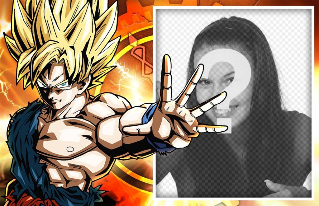 Effetto Foto con Goku come super sayayin per modificare con la tua foto ..