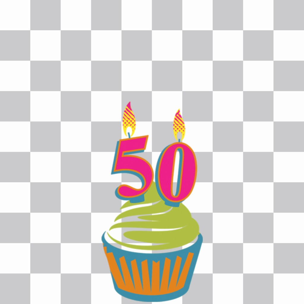 Effetto foto per celebrare 50 anni di incollare un cupcake sulla tua foto ..