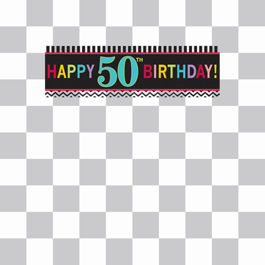 Nastro per celebrare il 50 ° compleanno e inserirlo sulla foto per decorare Sticker ..