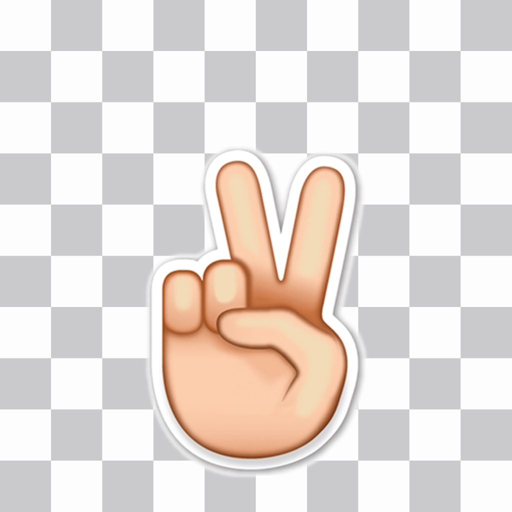 Emoji della forma della mano V per incollare nelle vostre foto come adesivo ..