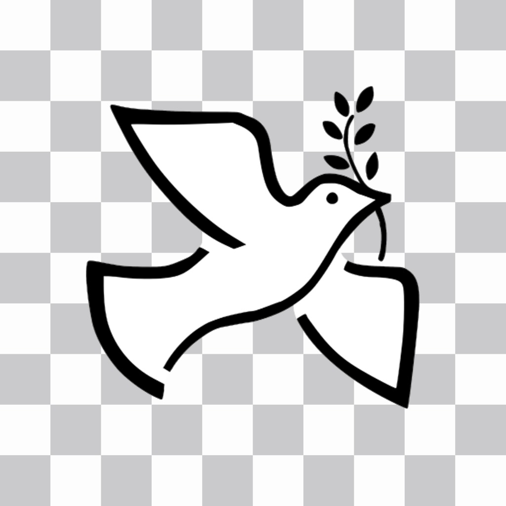 Sticker on-line per incollare la colomba bianca della pace in le tue foto ..