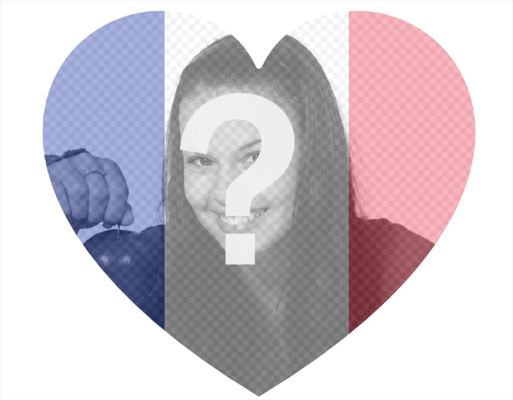Francia a forma di cuore bandiera per aggiungere alla vostra foto come filtro ..
