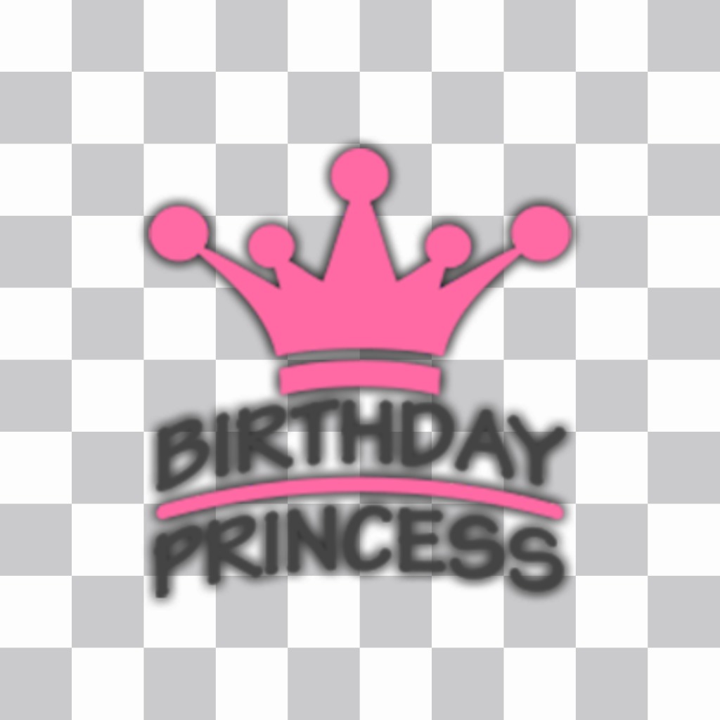 Incollare un adesivo di compleanno Principessa con una corona sulla foto ..