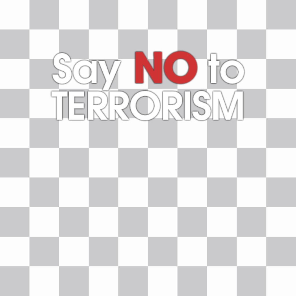 Sticker on-line per aggiungere nelle foto dire no al terrorismo e condividere ..