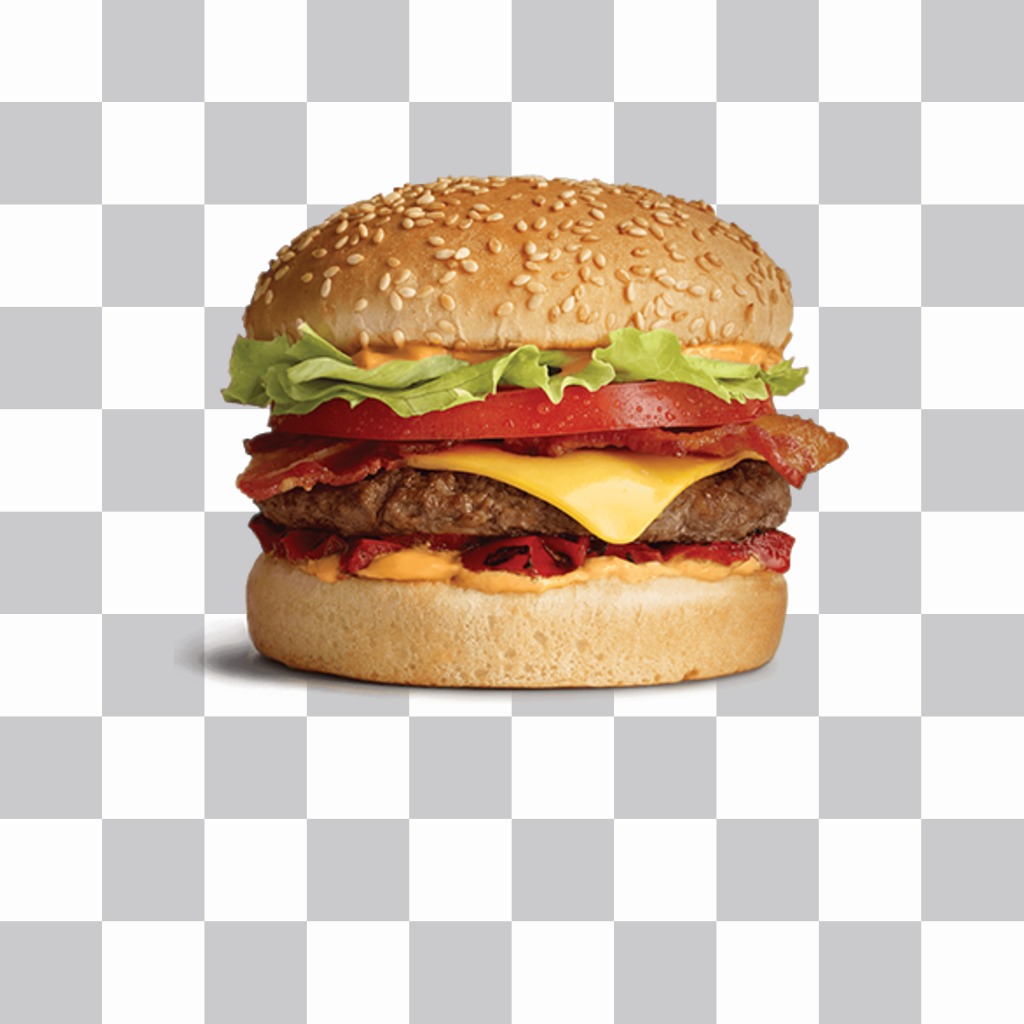 Un adesivo hamburger enorme a bastone su vostre foto gratis ..