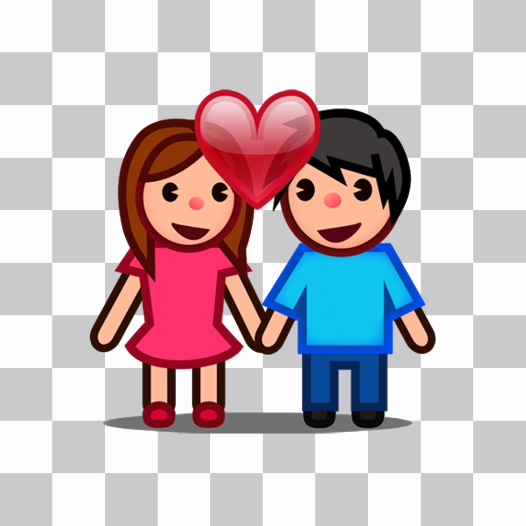 Emoji coppia e un cuore che è possibile aggiungere nelle tue foto ..