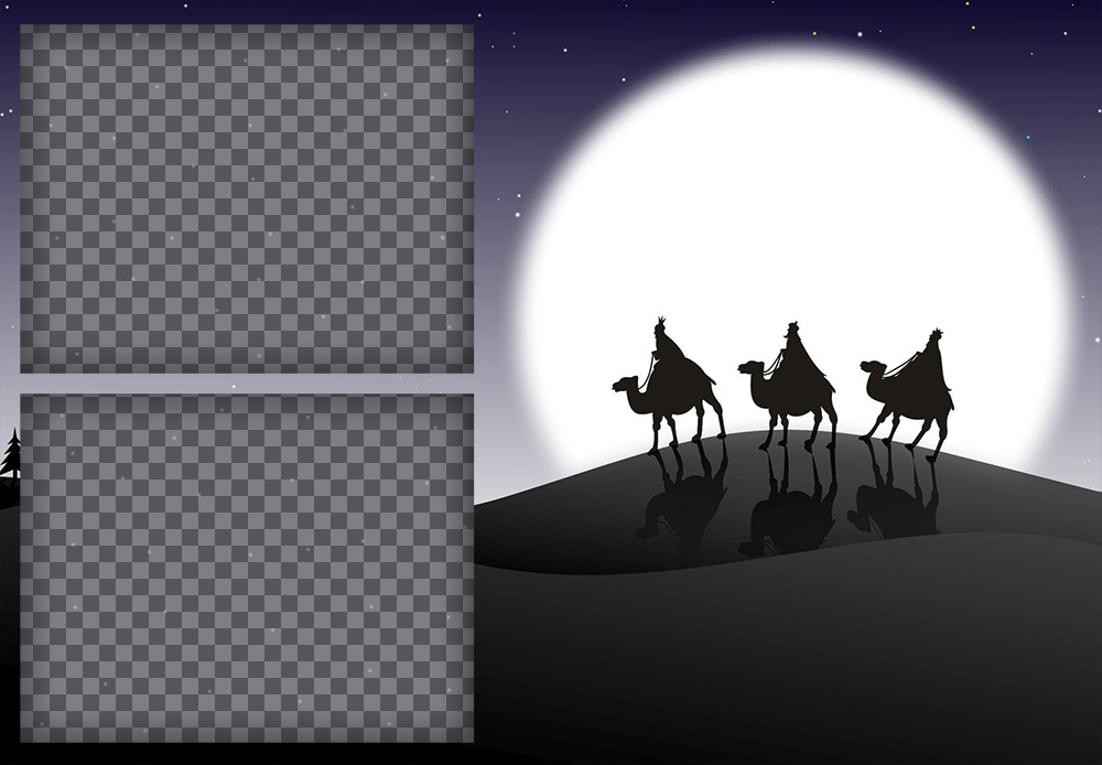 Foto collage con i Magi che è possibile modificare con le tue foto ..