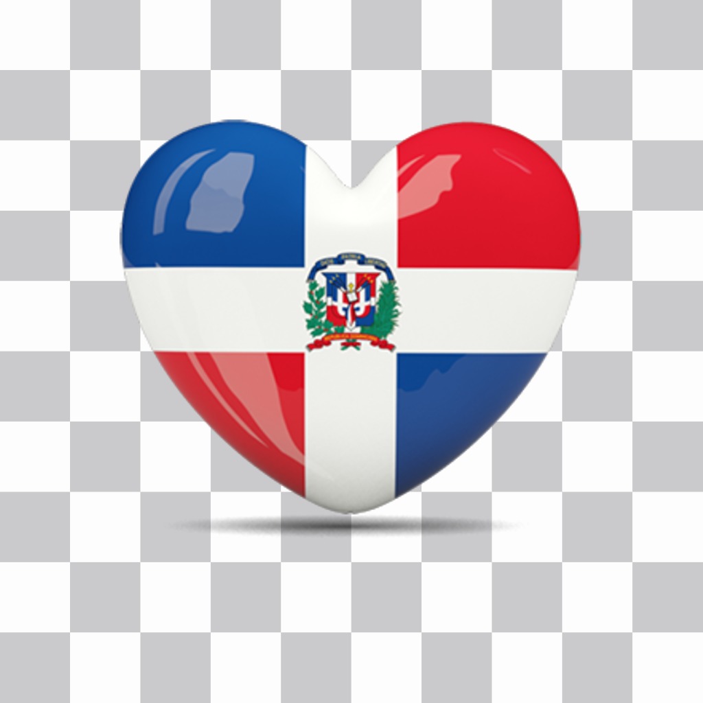 Ladesivo decorativo Repubblica Dominicana bandiera cuore a forma di ..
