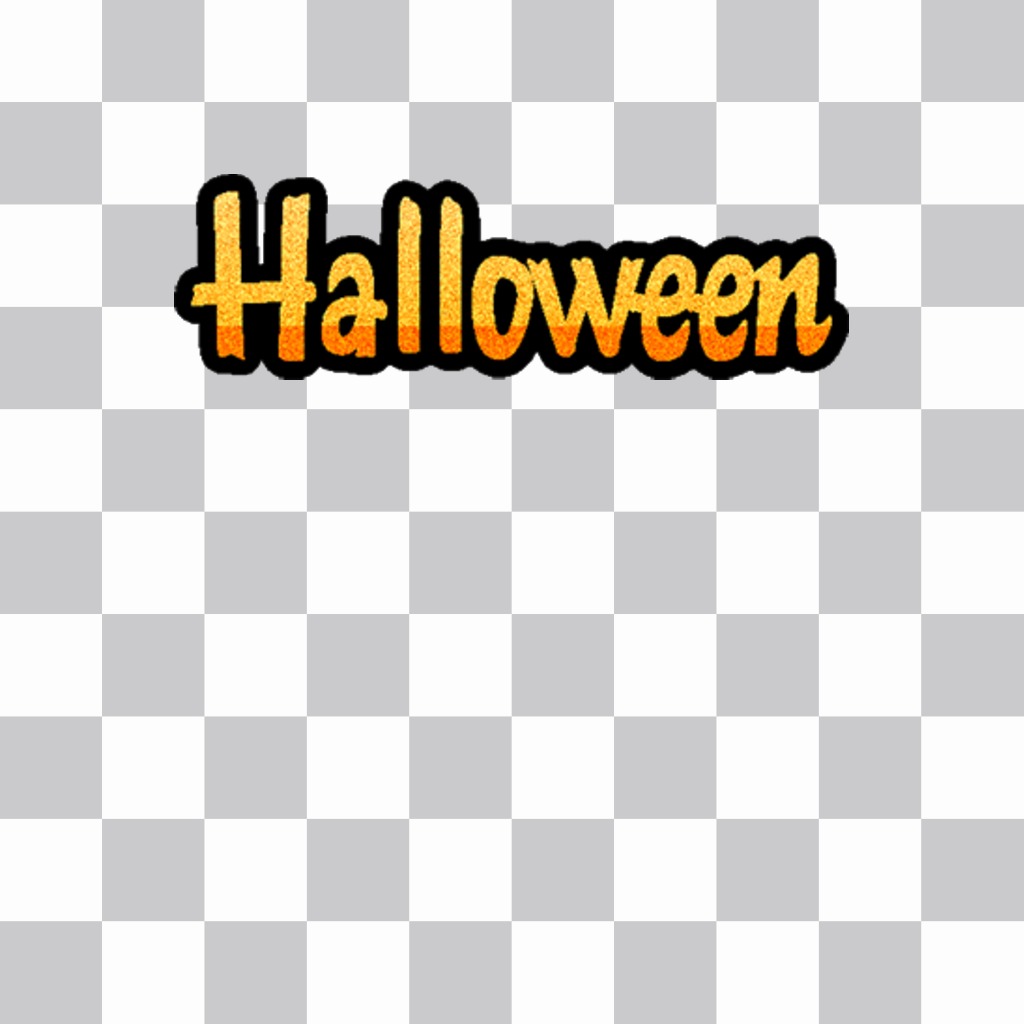 Decorate le vostre foto con la parola Halloween come un adesivo in linea ..