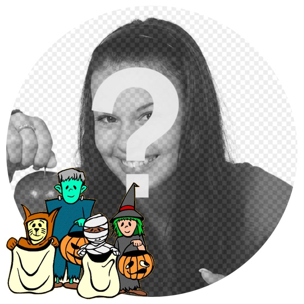 Telaio per i bambini con i personaggi con costumi di Halloween ..