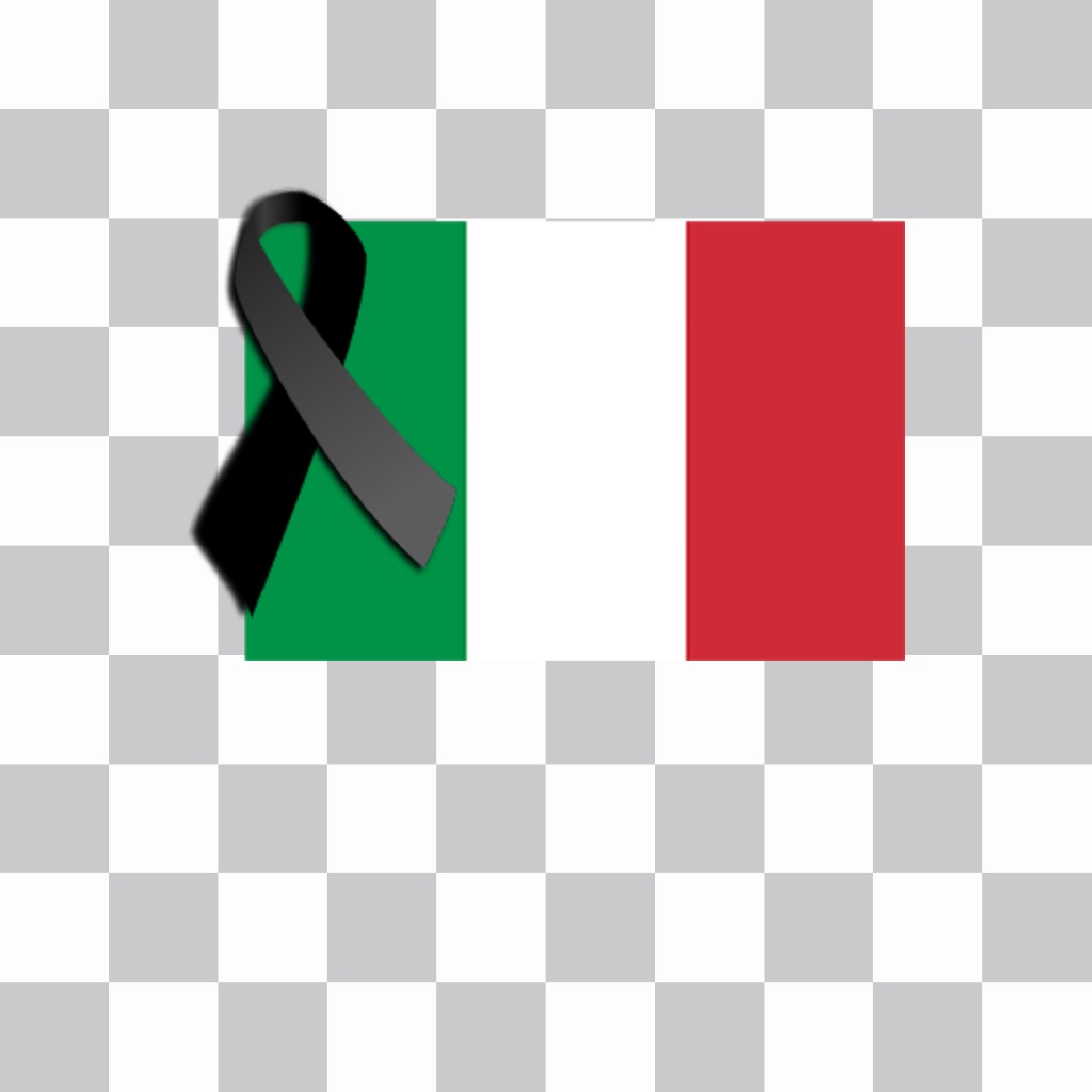 Italia bandiera con un nastro nero lutto per incollare nelle vostre foto ..