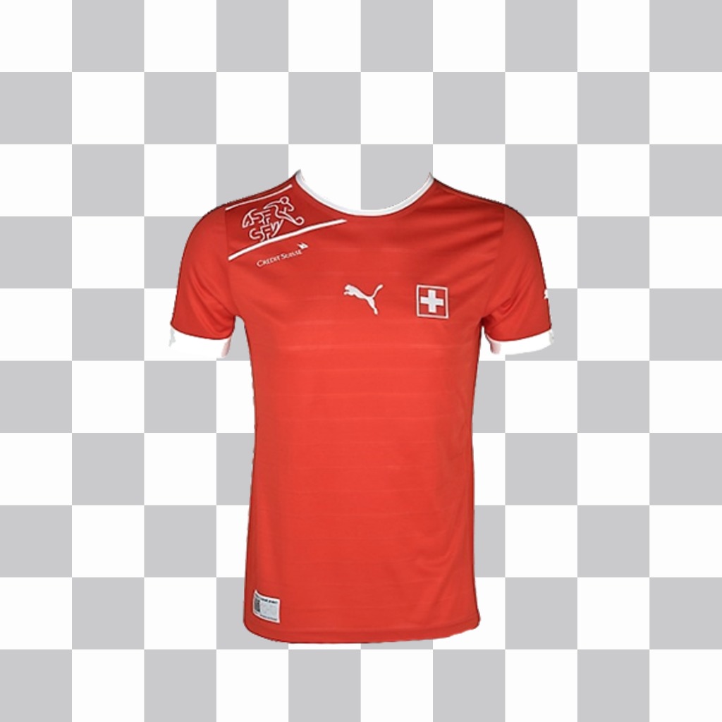 maglietta ufficiale della squadra di calcio della Svizzera per incollare nelle foto ..