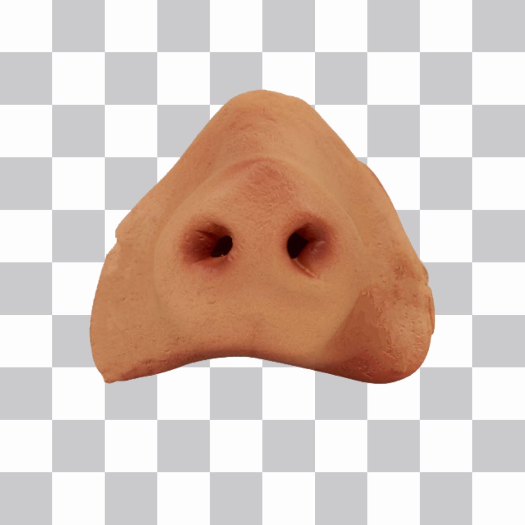 Sticker di un naso di maiale che si può mettere sul viso della fotografia che si carica 
