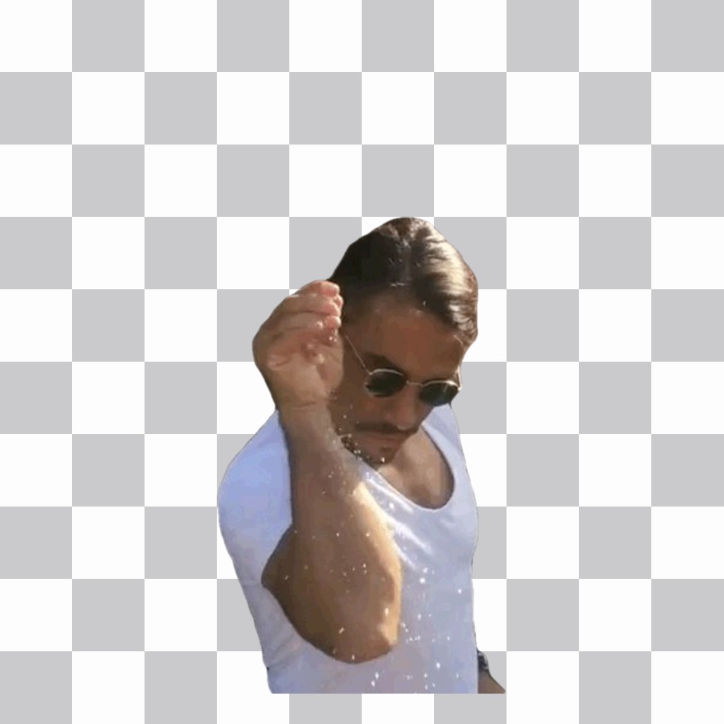 Aggiungere il meme Salt bae, il famoso chef Nusret Gökçe sulla foto. ..