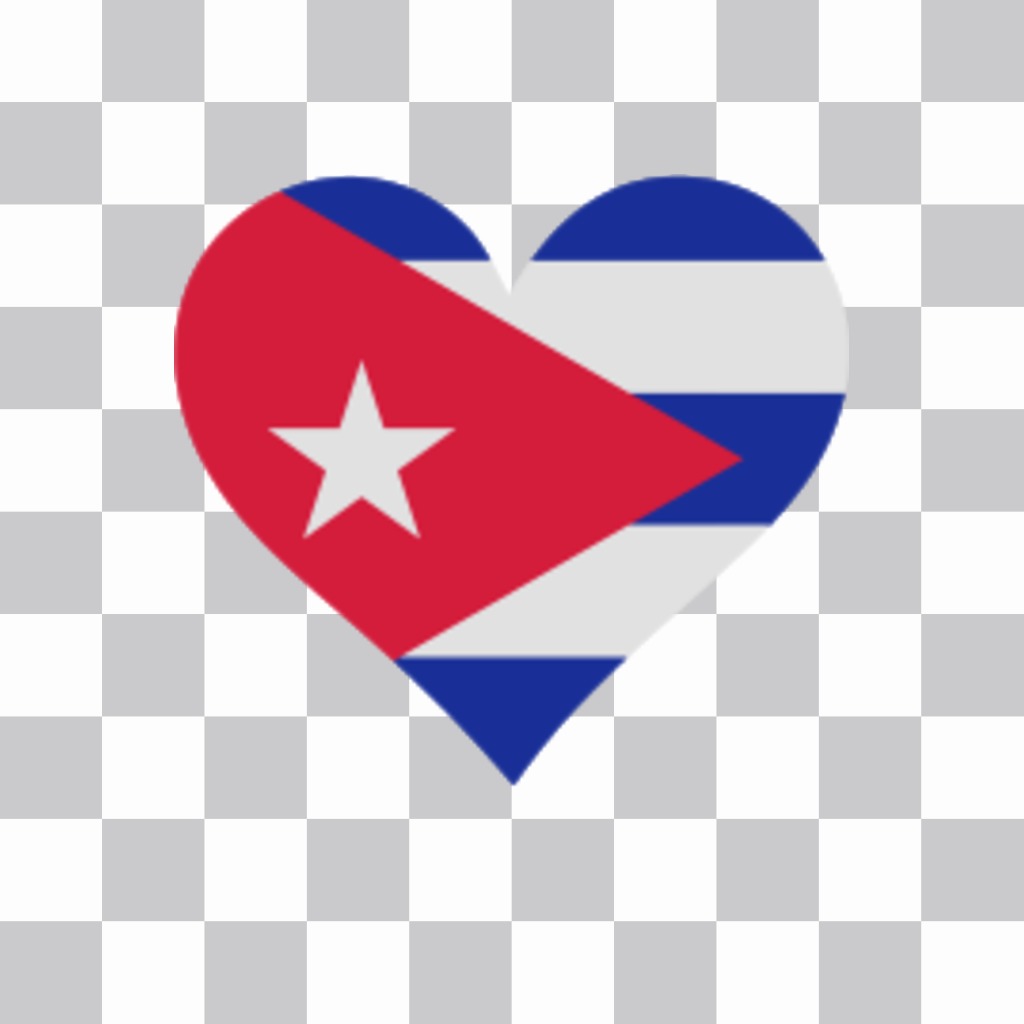 Cuba bandiera forma a cuore di mettere sulle vostre