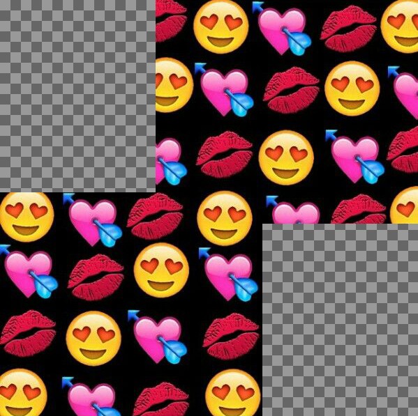 Cornice con il collage di amore emojis per due foto ..