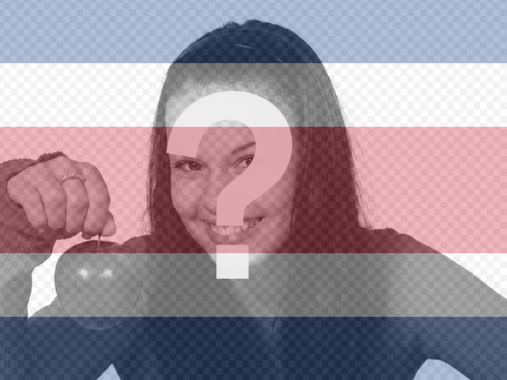 Fotomontaggio con la tua foto e la bandiera del Costa Rica a..