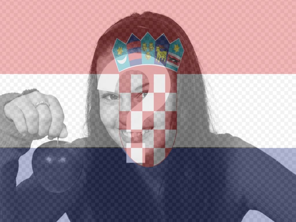 Photo Collage per la miscelazione bandiera Croazia con la foto che hai..