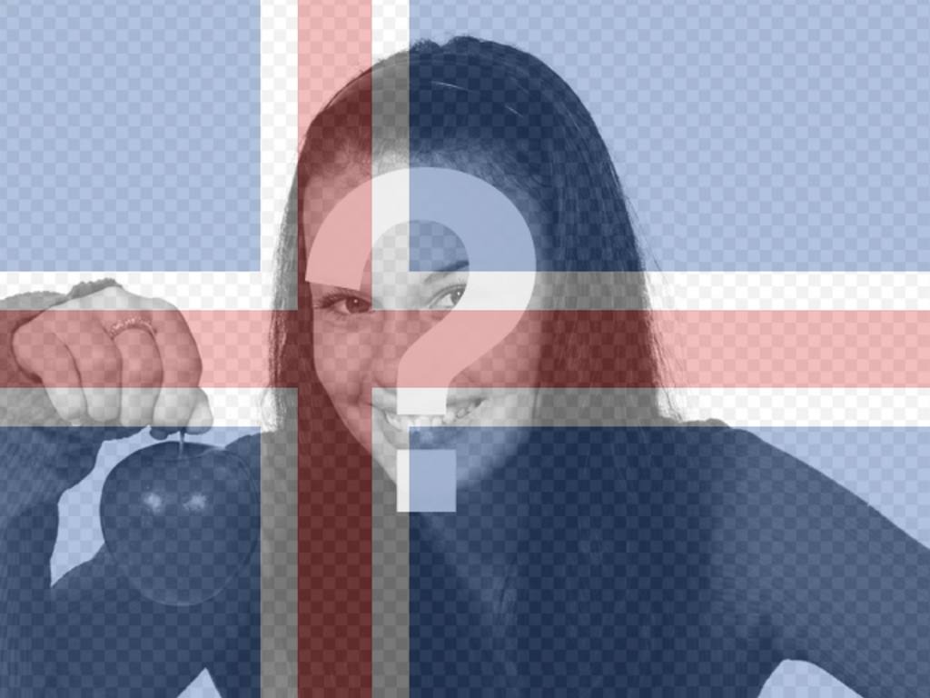 Foto collage di mettere la bandiera dell'Islanda con una foto..