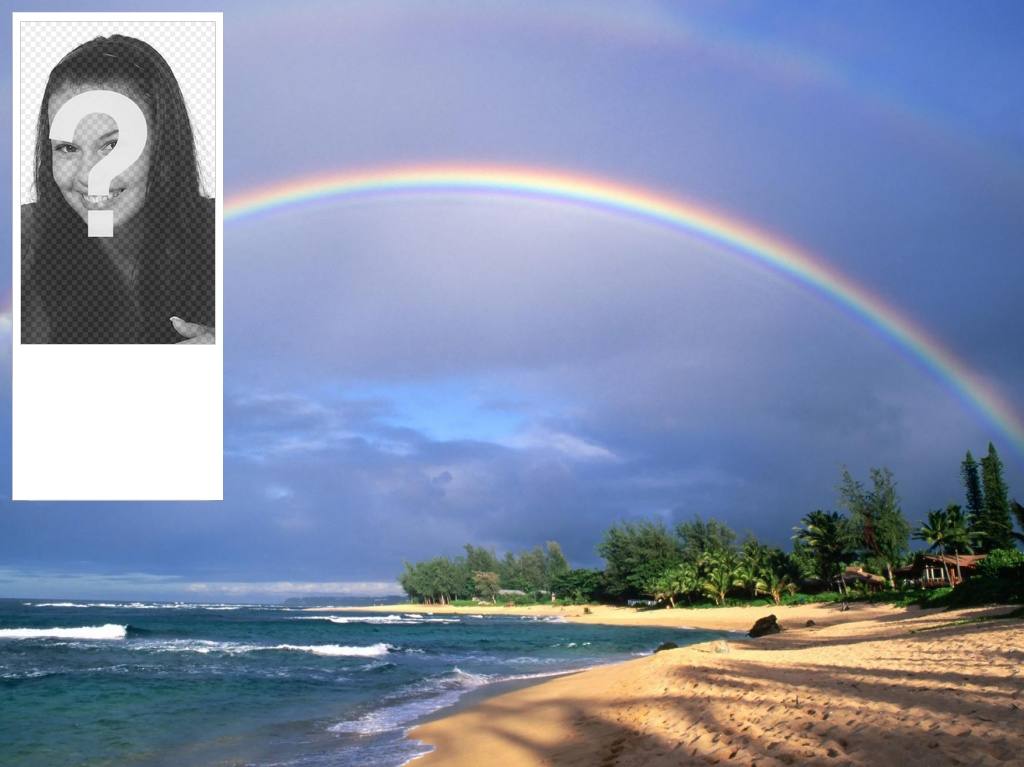 Sfondi per Twitter arcobaleno su una spiaggia, di mettere il vostro foto..